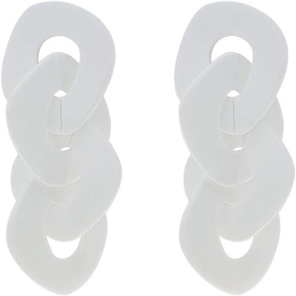 Acrylic Drop Dangle Earrings Chunky Long Link Chain Dangle Earrings Punk Drop St - Picture 4 of 5